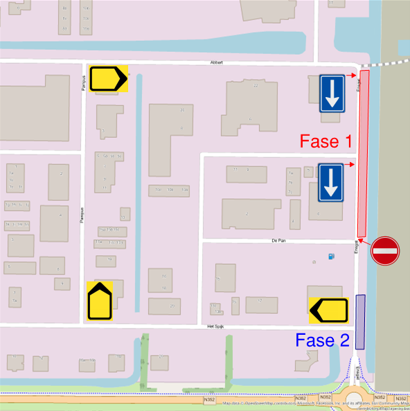 Omleidingsroute wegwerkzaamheden Ensgat