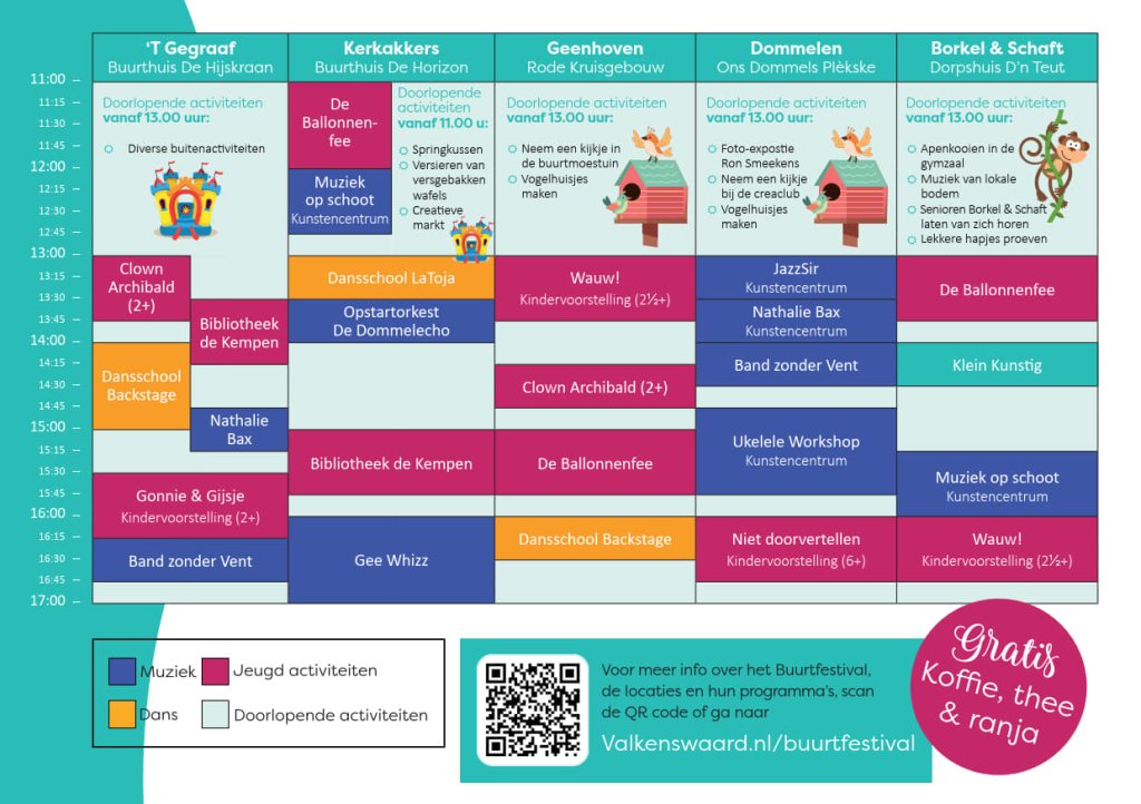 Flyer blokkenschema Buurtfestival 2026