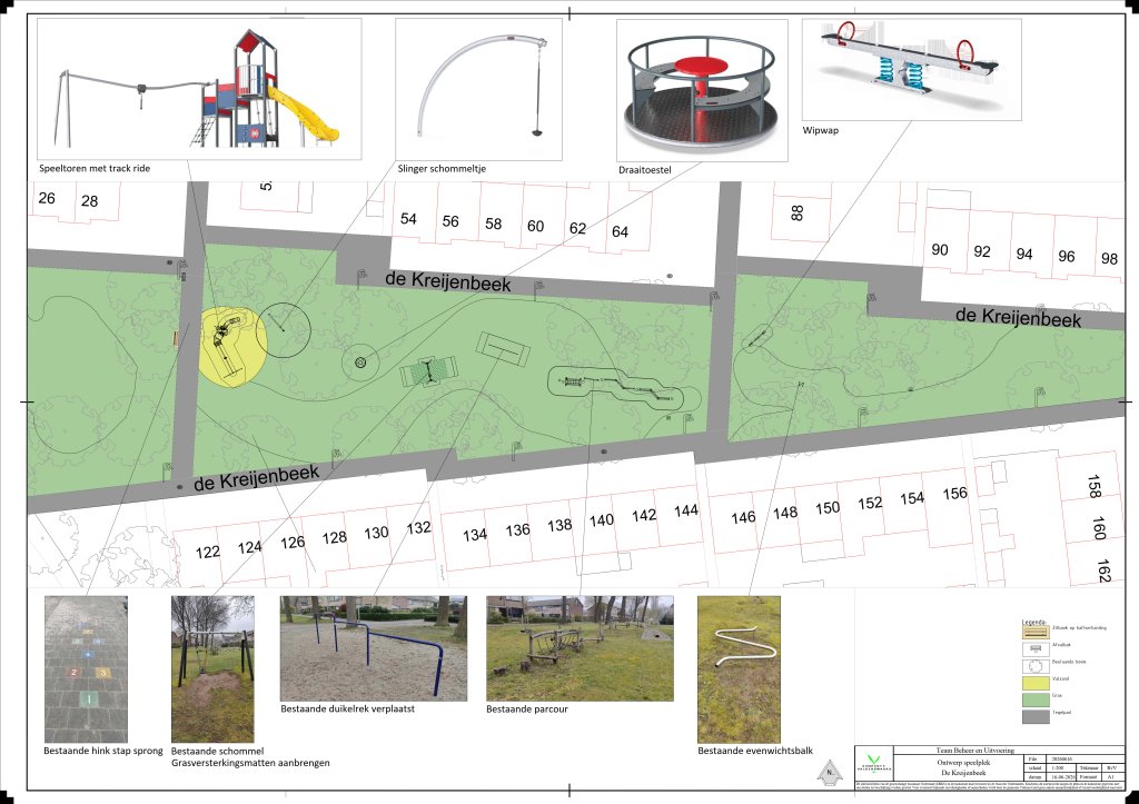 Afbeelding van het ontwerp van de speeltuin in de Kreijenbeek