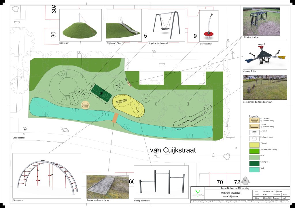Ontwerp van de speelplek aan de van Cuijkstraat