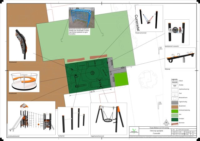 Afbeelding van het nieuwe ontwerp van de speeltuin aan het Cuneradal