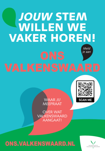 Flyer over het meepraten via ons valkensward