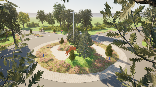 ontwerp van de rotonde aan de entree zuid