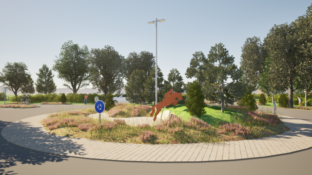ontwerp van de rotonde aan de entree zuid