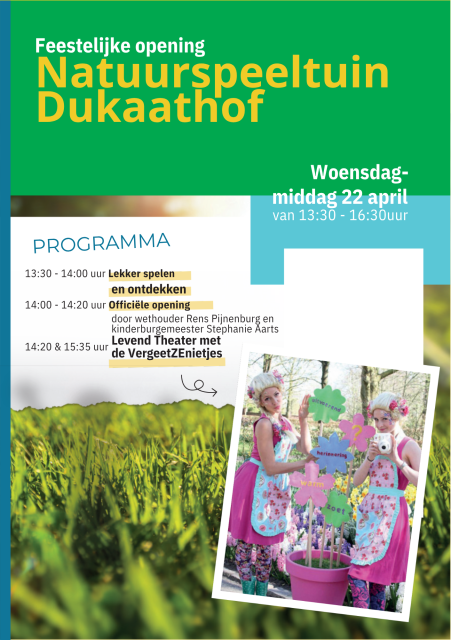 Flyer over de opening van de speeltuin