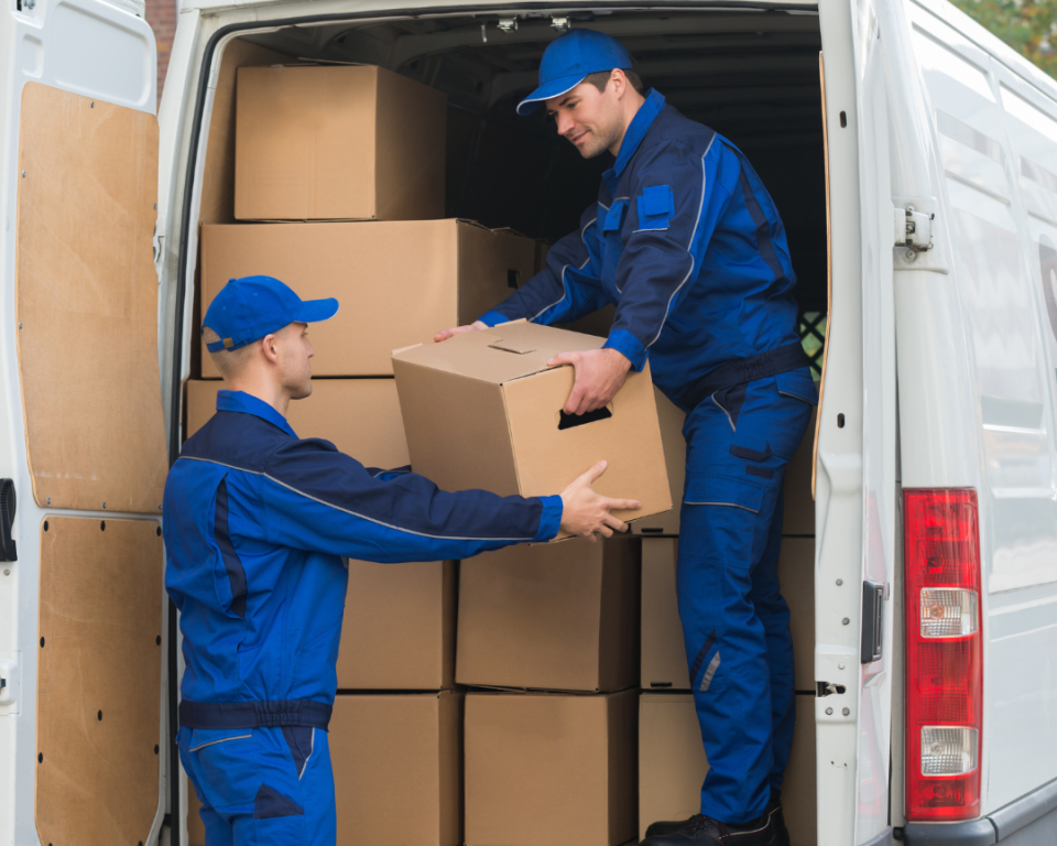 Personen laden en lossen goederen