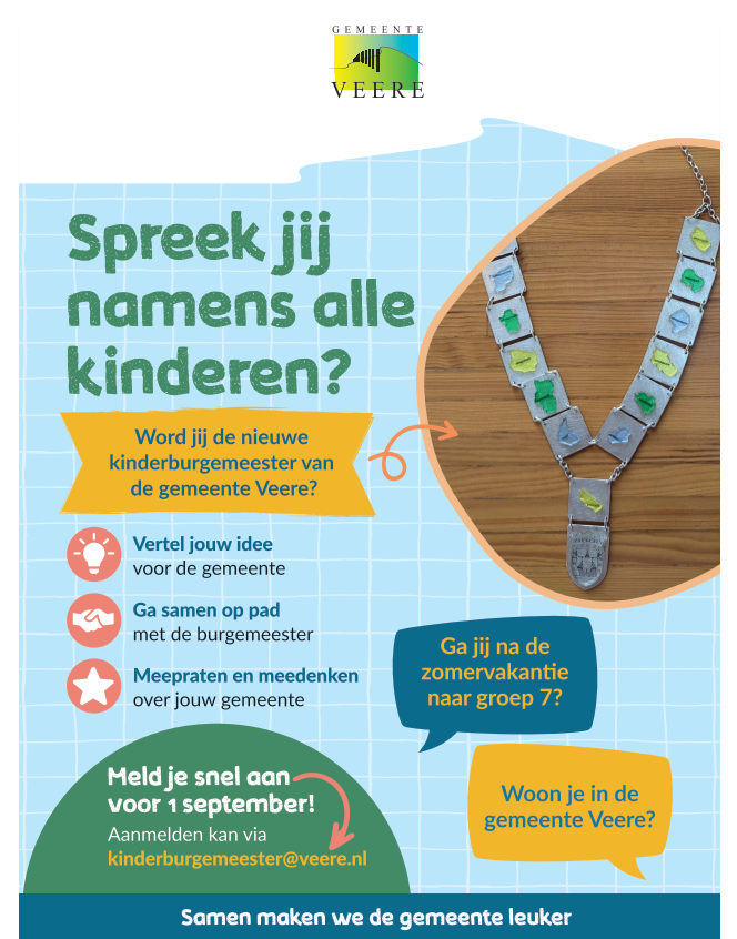 Flyer kinderburgemeester gezocht