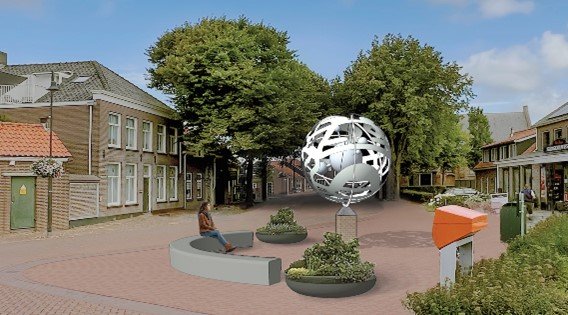 Ontwerp kunstwerk Meliskerke “Dorp in de wereld, wereld in een dorp” van Maarten de Reus 