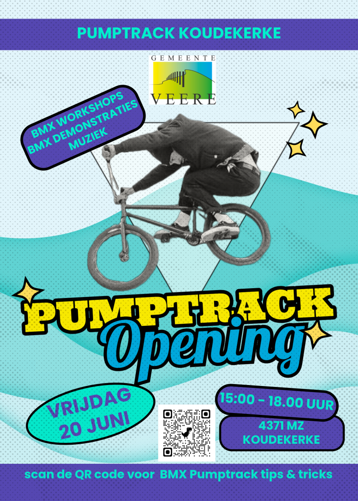 Flyer opening pumptrackbaan in Koudekerke