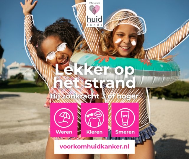 Kinderen op het strand - poster Huidfonds