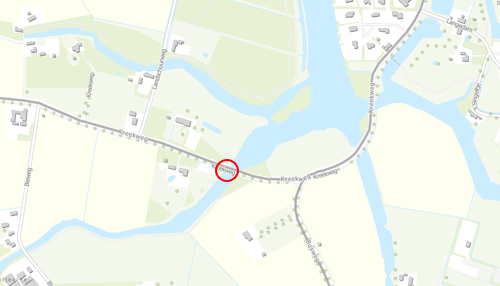 kaart met locatie fietsbrug