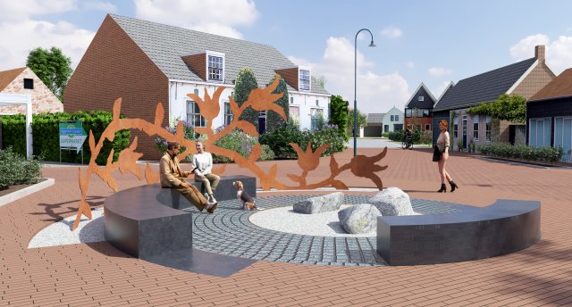 Ontwerp kunstwerk Meliskerke “Hoop en Liefde” van Pim Wilhelmus Vlug 