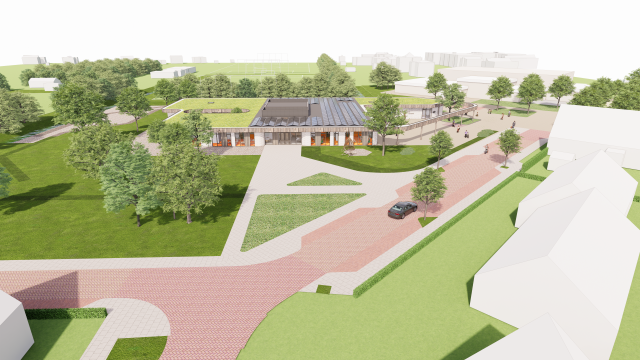 Voorbeeld bovenaanzicht kindcentrum Oostkapelle