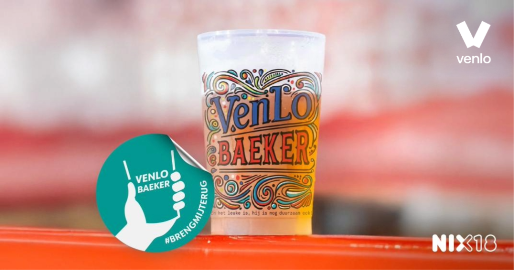 Kleurrijke beker met de tekst 'Venlo Baeker'