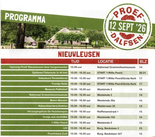programma 12 september Nieuwleusen
