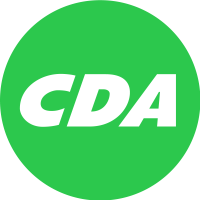 Afbeelding logo CDA cirkel groen met witte letters