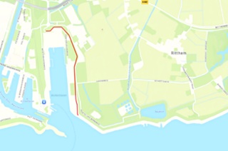 Projectgebied is via een rode lijn afgebakend.