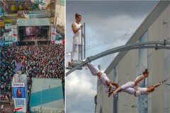 Compilatie van 2 foto's van Bevrijdingsfestival en Straattheaterfestival