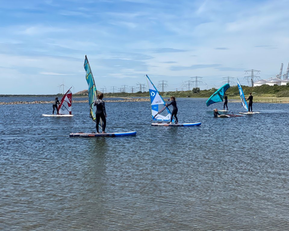 Windsurfers on Lake Oostvoornse Meer