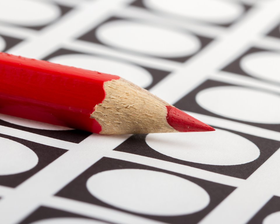 Stembiljet met rood potlood