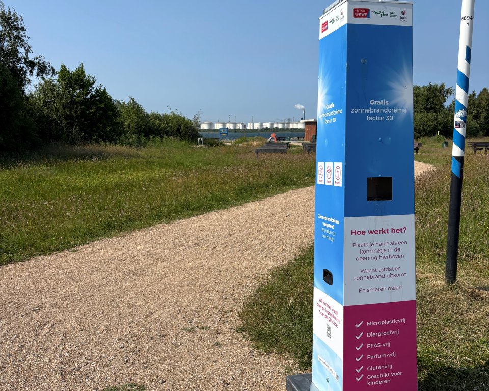 Smeerpaal in Voorne aan Zee langs het pad 