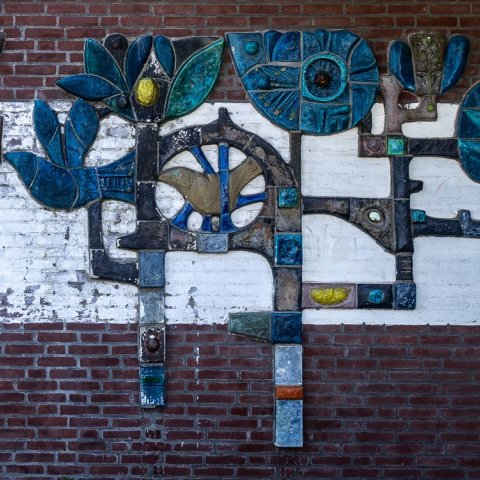 Kunstwerk "Zonder titel" van Dick Loef aan de Richard Wagnerlaan 22 in Voorschoten.