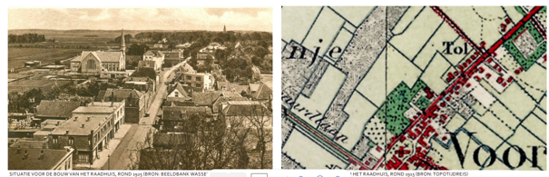 Situatie raadhuis in 1925