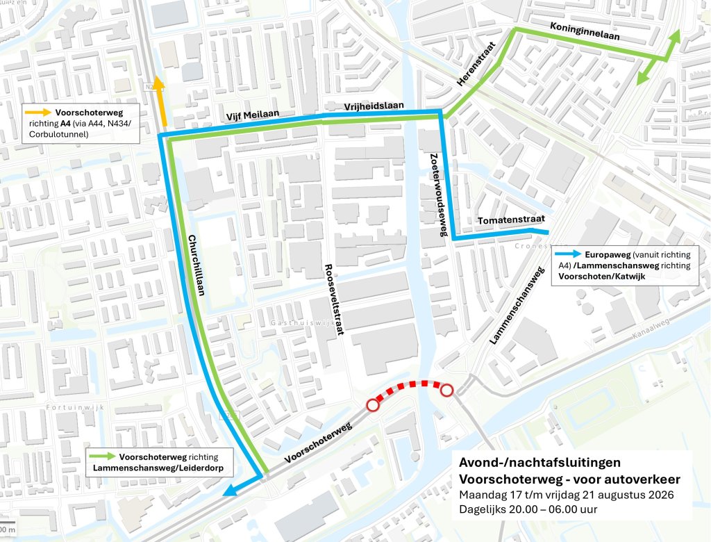 Plattegrond van de omleiding