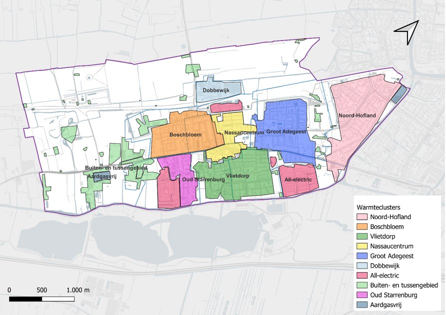 Tien warmteclusters gemeente Voorschoten