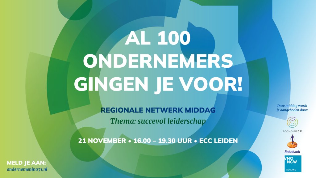 Banner met de tekst 'Al 100 ondernemers gingen je voor!'