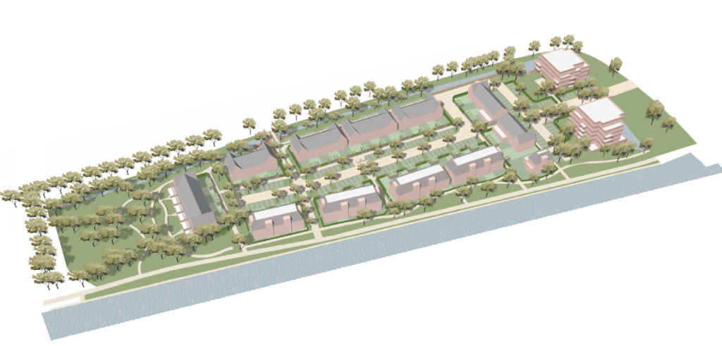 Situatietekening woningbouw Segaar-Arsenaal in Voorschoten
