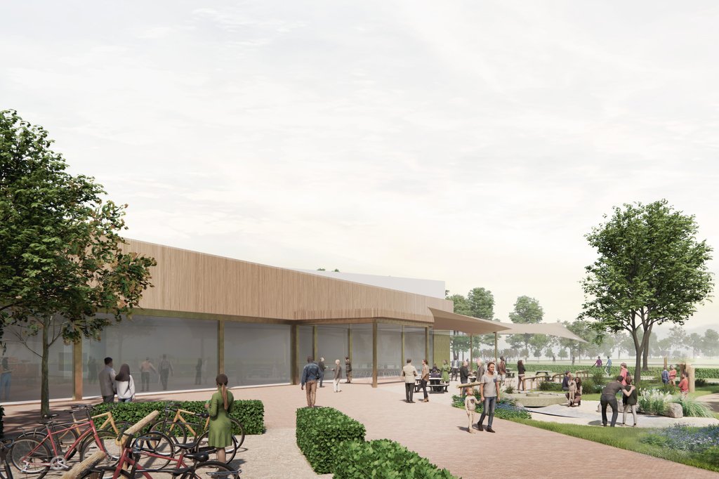 Visual van het nieuwe sportcentrum