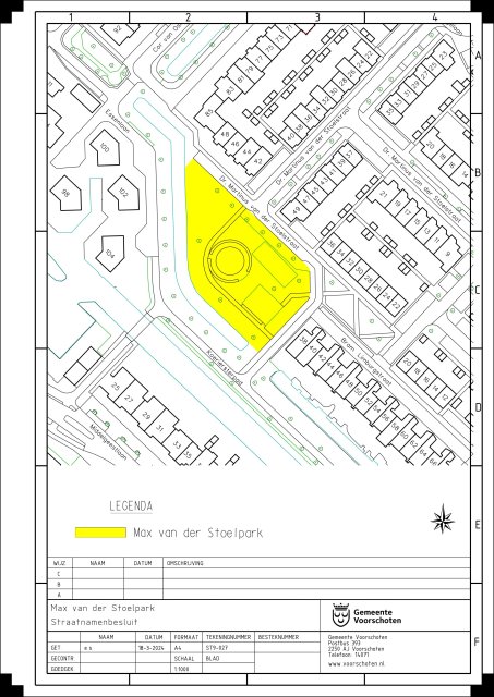 Situatietekening Max van der Stoelpark