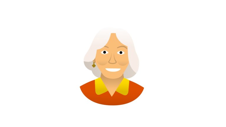 Illustratie van een oudere vrouw met wit haar