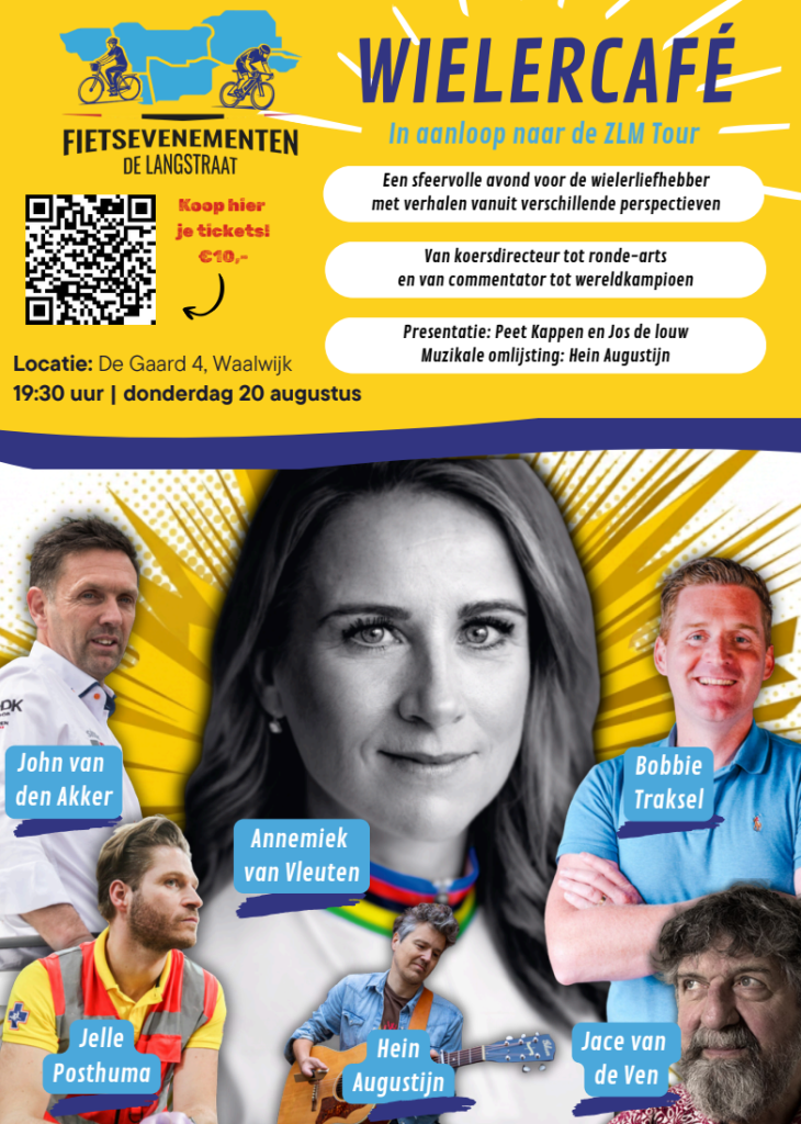 Poster van het Wielercafé met daarop