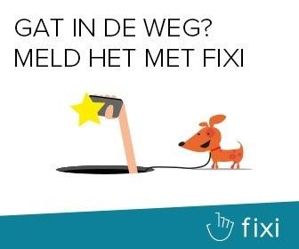 Gat in de weg? Meld het met FIXI. Logo FIXI