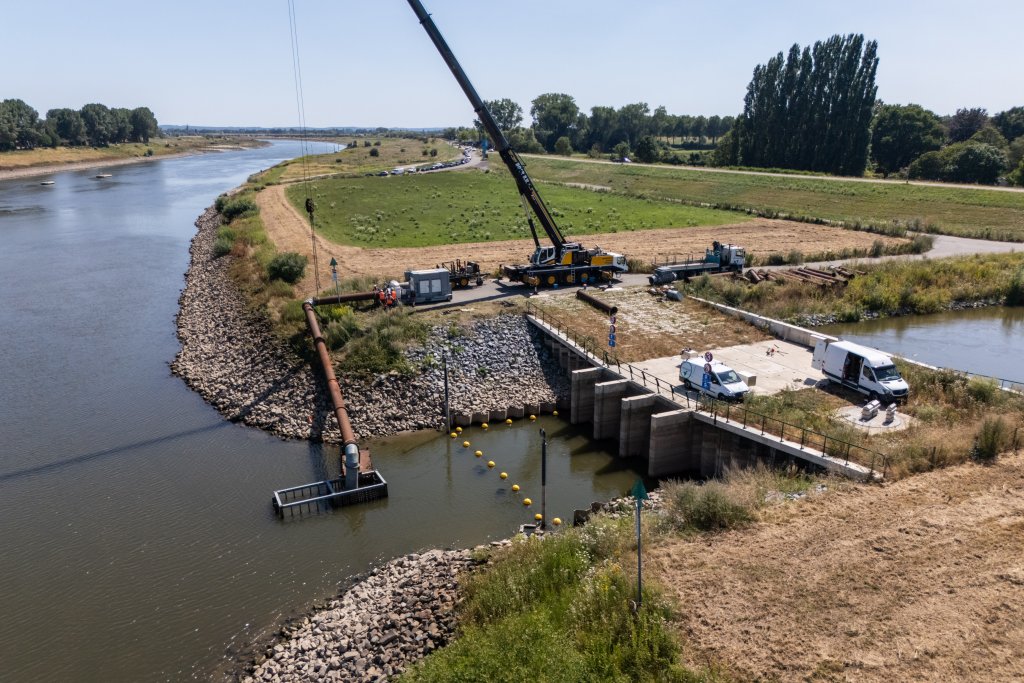 Ligging van de tijdelijke diepere pomp bij Pannerling