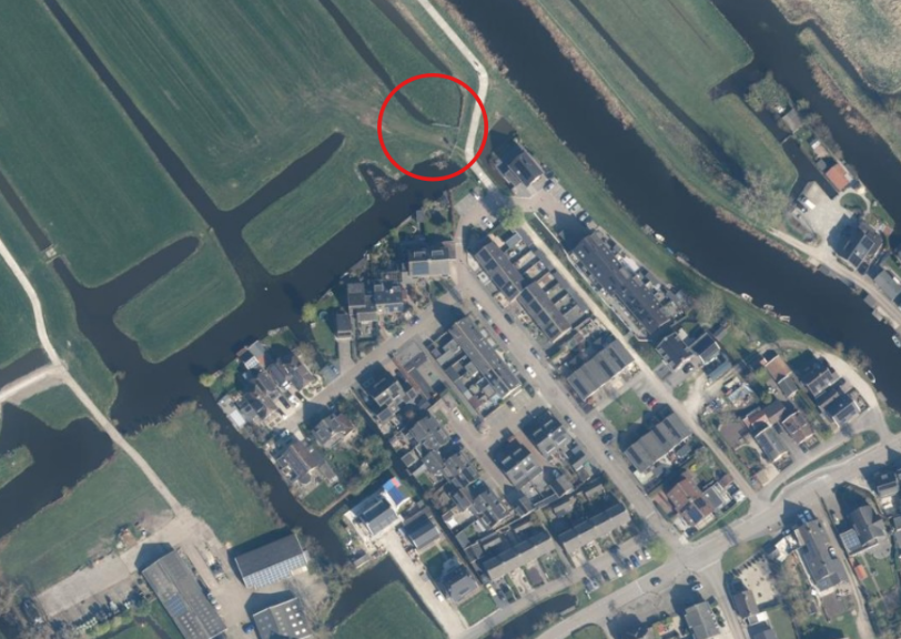 De locatie van het nieuwe gemaal Laag Blokland