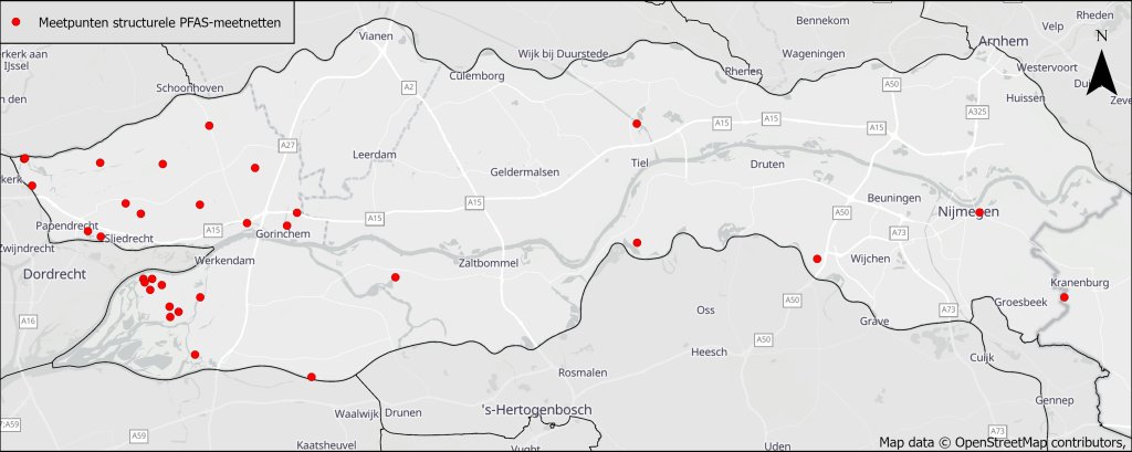 Meetpunten pfas op de kaart