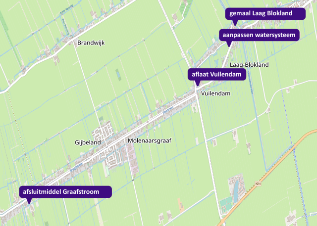 Kaart locaties maatregelen Graafstroom