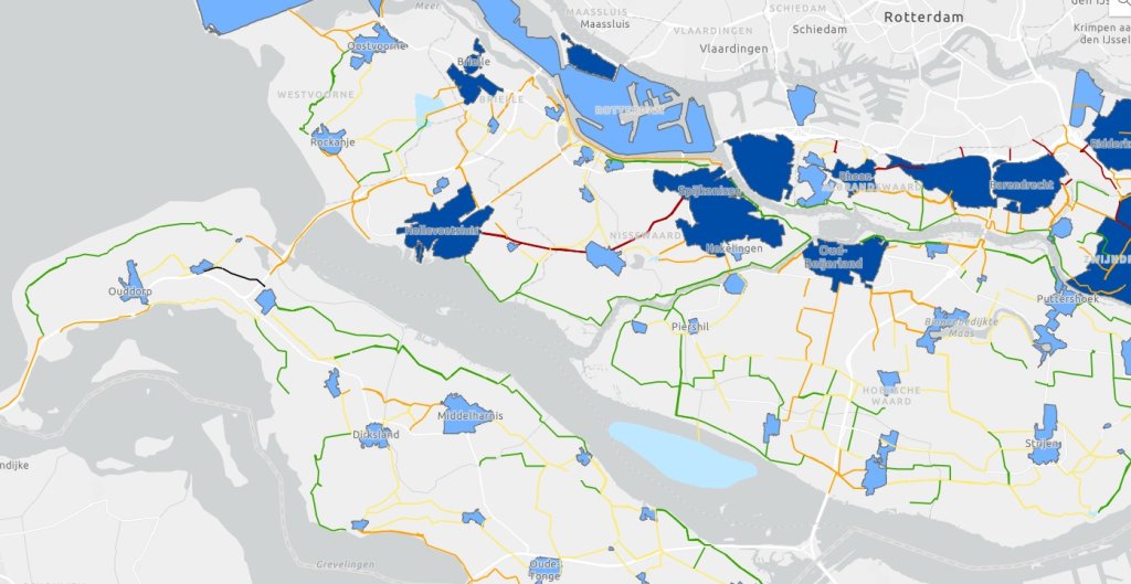 op de afbeelding is het concept fietsnetwerk 2023 te zien