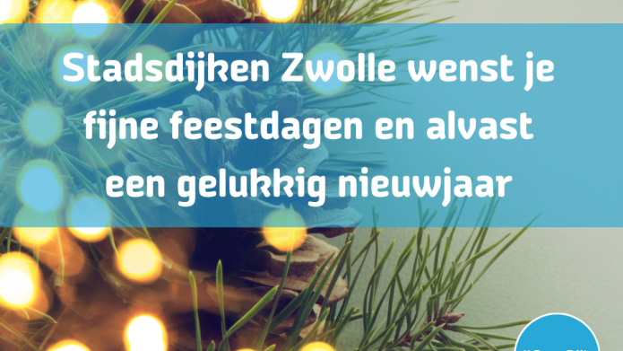 kaart met afbeelding kerstboom met lampjes en tekst fijne feestdagen