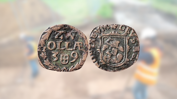 Een afbeelding van de 2 gevonden munten