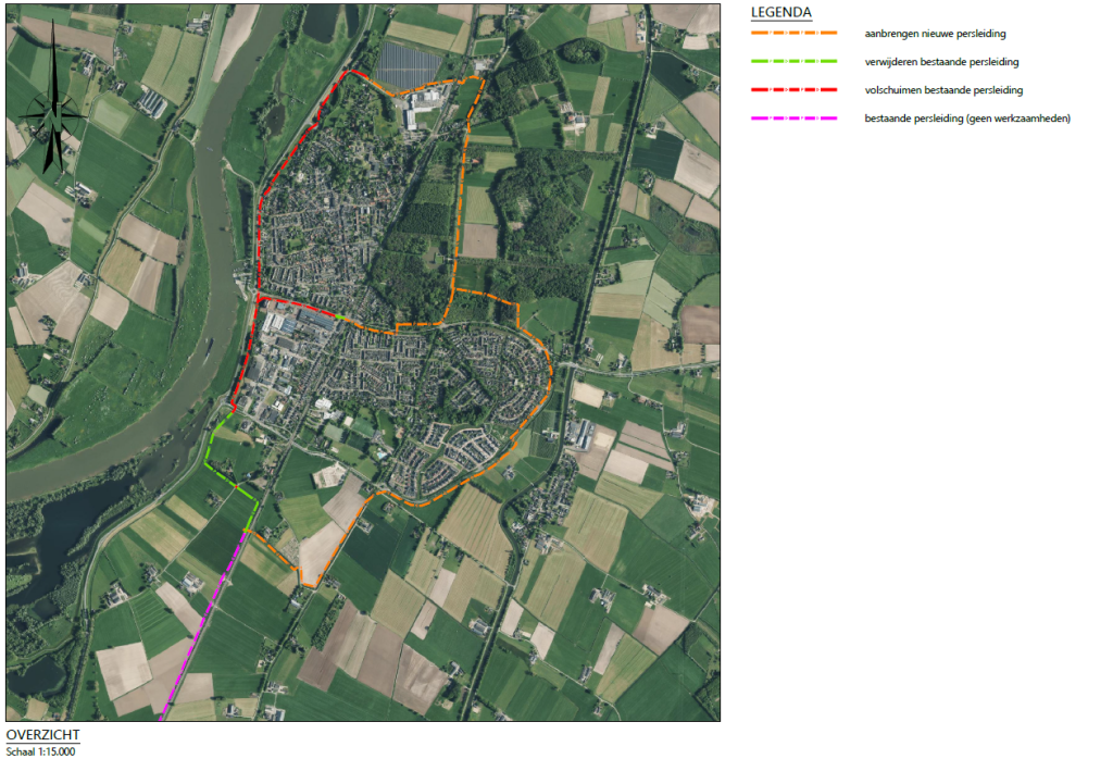 Kaart met locatie van de werkzaamheden.