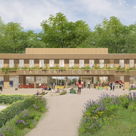 Lauwers college impressie voorkant gebouw