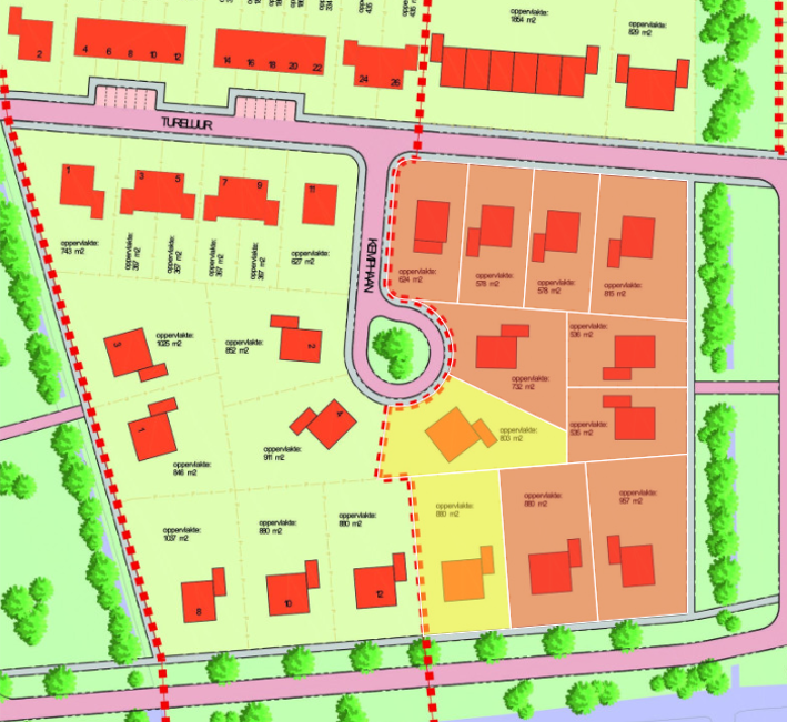 Kaartje van fase 3 Zevenhuizen Oost met twee bouwkavels
