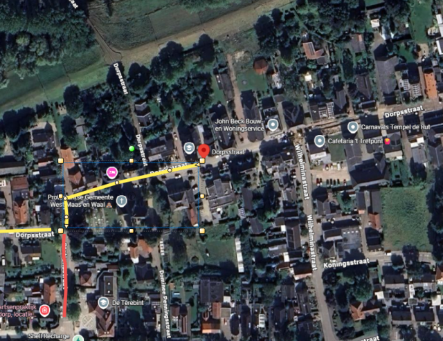 gele en rode streep geven wat is afgesloten voor verkeer