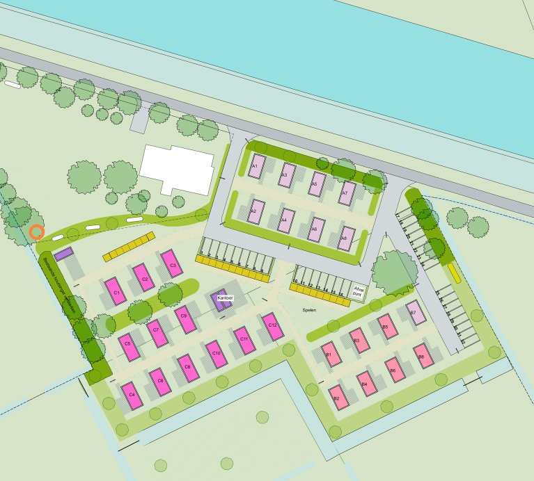 Situatieschets Tijdelijke opvang Tjongerpad 4 Oldeholtwolde