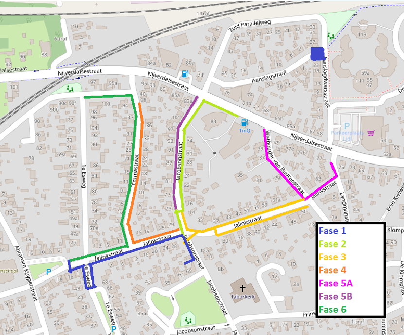Wegwerkzaamheden in zes fasen in wijk Wierden West fase 2