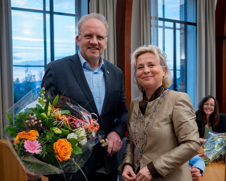 Wim Elferdink en burgemeester Annemiek Jetten